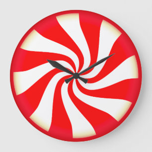 Peppermint Candy Large Clock