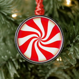 Peppermint Candy Metal Ornament