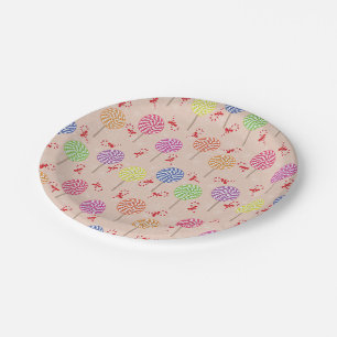 Peppermint Candy Mints Christmas,candy canes Paper Plates