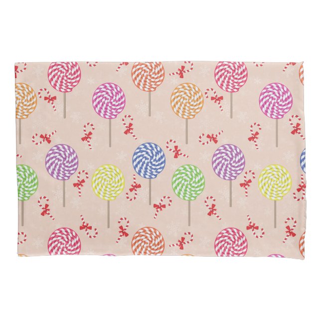 Peppermint Candy Mints Christmas,candy canes Pillow Case (Front)