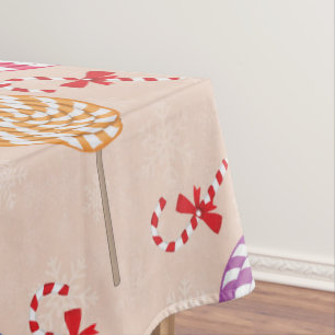 Peppermint Candy Mints Christmas,candy canes Tablecloth