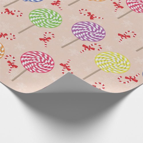 Peppermint Candy Mints Christmascandy canes Wrapping Paper