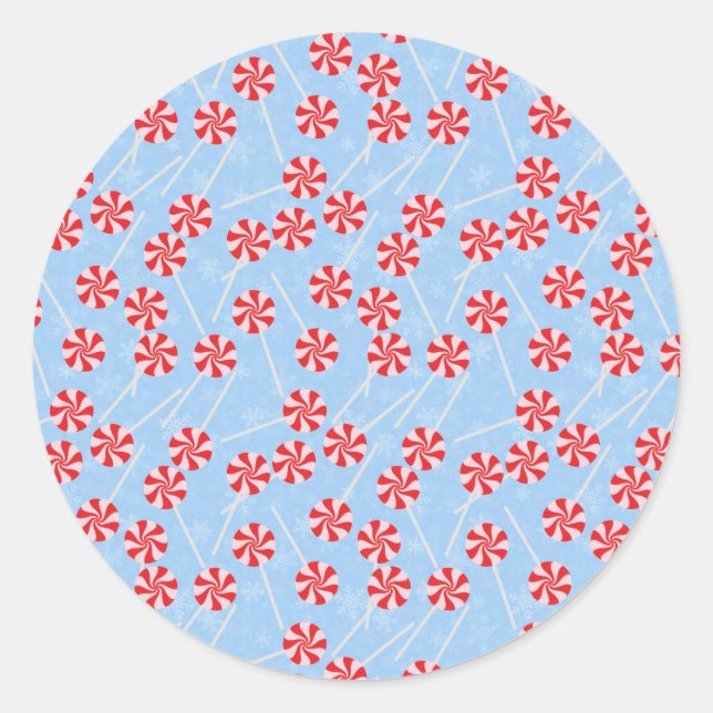 Peppermint Candy Mints Christmas Classic Round Sticker (Front)