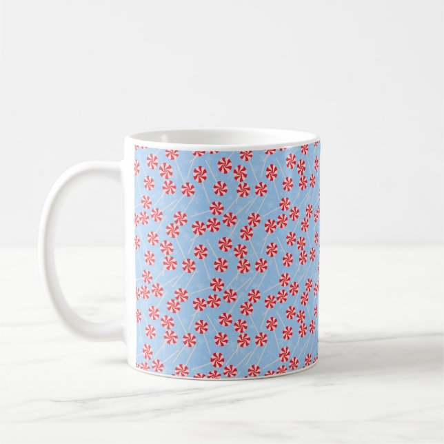 Peppermint Candy Mints Christmas Coffee Mug (Left)