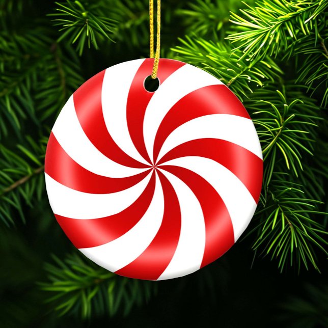 Peppermint Candy Ornament (Seasons Greetings and Happy Holidays with a Peppermint Candy Swirl!)