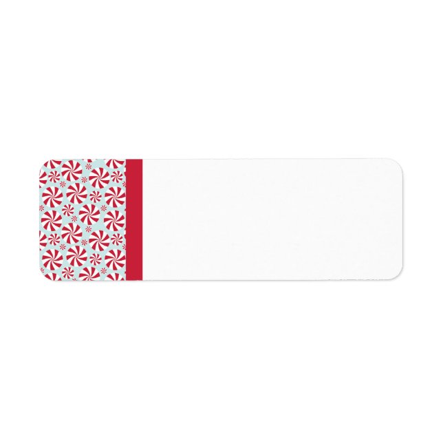 Peppermint Candy Red and Blue Holiday Label (Front)
