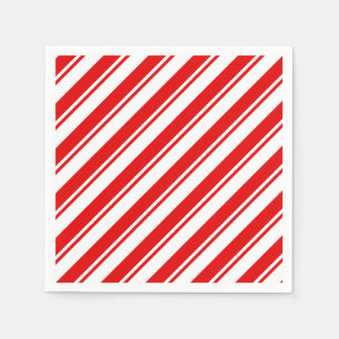 Peppermint Candy Red White Stripe Napkins