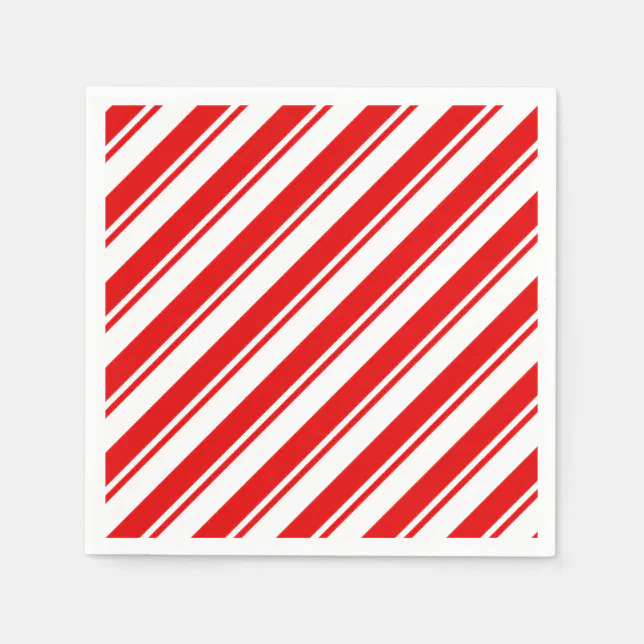 Peppermint Candy Red White Stripe Napkins Zazzle
