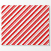 Peppermint Candy Red White Stripe Wrapping Paper (Flat)