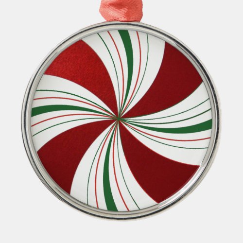 Peppermint Candy Round Christmas Tree Ornament