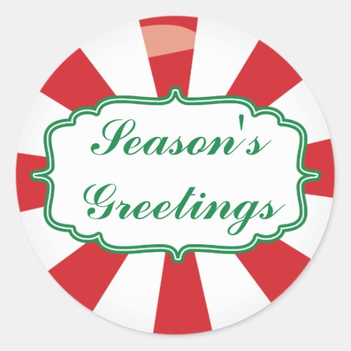 Peppermint Candy Seasons greetings Gift sticker