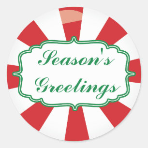 Peppermint Candy Seasons greetings Gift sticker