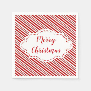 Peppermint candy stripe personalized napkins