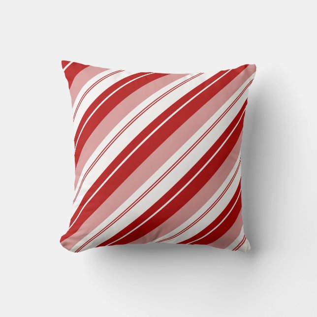 Peppermint Candy Stripe Throw Pillow (Front)