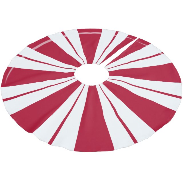 Peppermint Candy Stripes Brushed Polyester Tree Skirt (Angled)