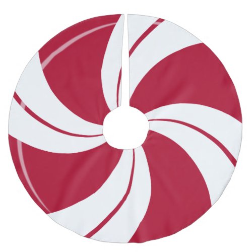 Peppermint Candy Swirl Brushed Polyester Tree Skirt