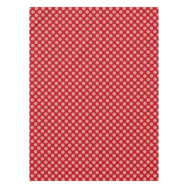Peppermint Candy Swirl Christmas Holiday Tablecloth (Front)