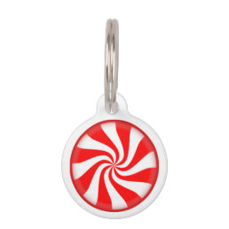 Peppermint Candy Swirl Pet Name Tag