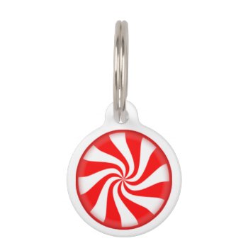 Peppermint Candy Swirl Pet Name Tag by FirstFruitsDesigns at Zazzle