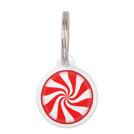 Peppermint Candy Swirl Pet Name Tag