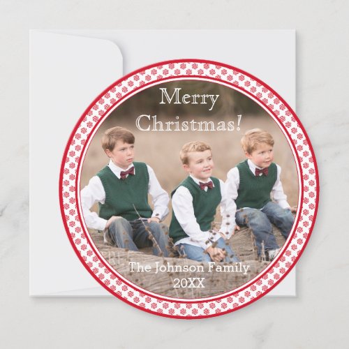 Peppermint Candy Swirl Photo Christmas Card