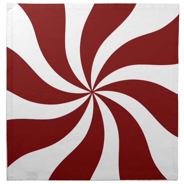 Peppermint Candy Swirl Red and White Cloth Napkin (Front)