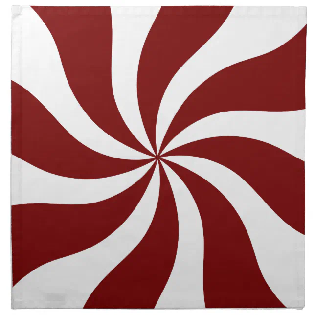 Peppermint Candy Swirl Red and White Cloth Napkin Zazzle
