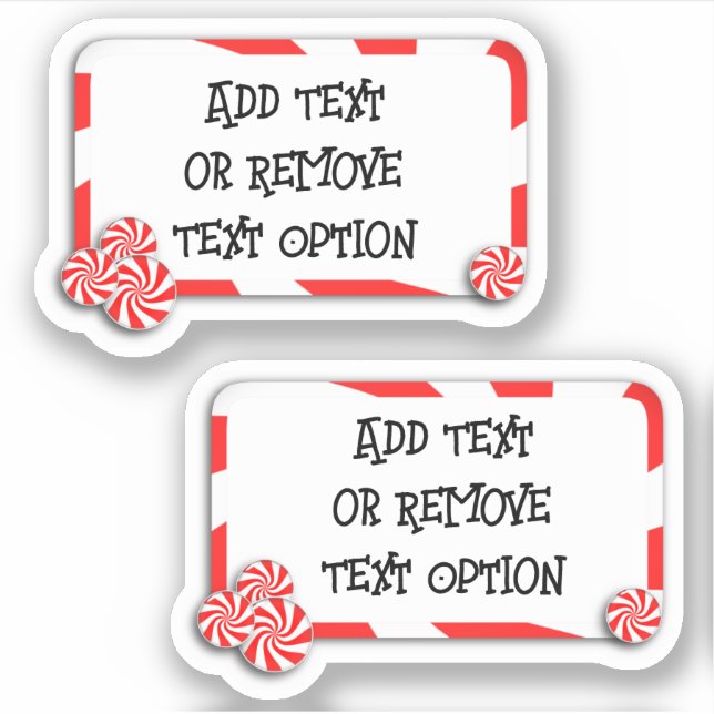 Peppermint Candy Tag Christmas Sticker (Front)