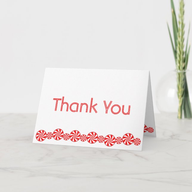 Peppermint Candy THANK YOU (with message) Card (Front)