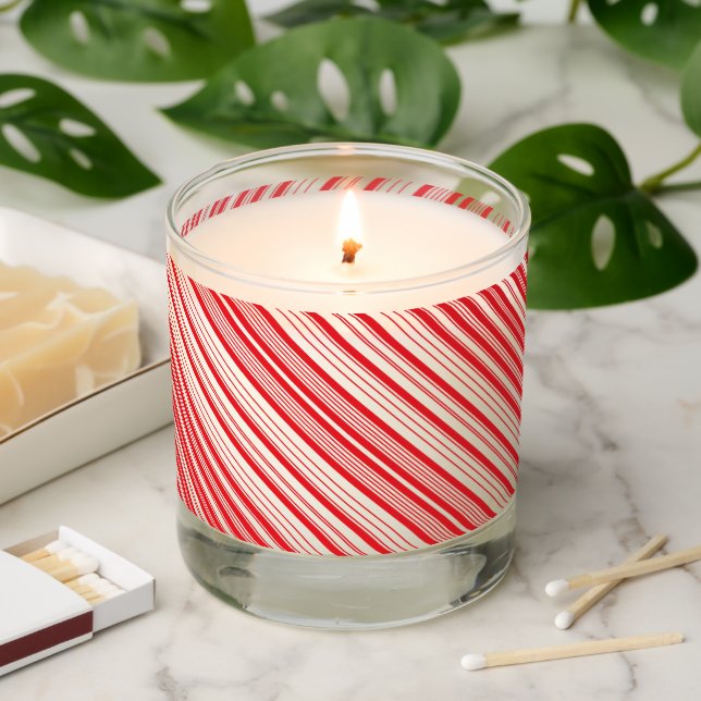 Peppermint Chevrons Candle (Lit)