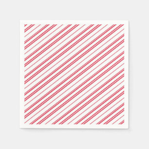Peppermint Christmas Candy Cane Stripes Napkins