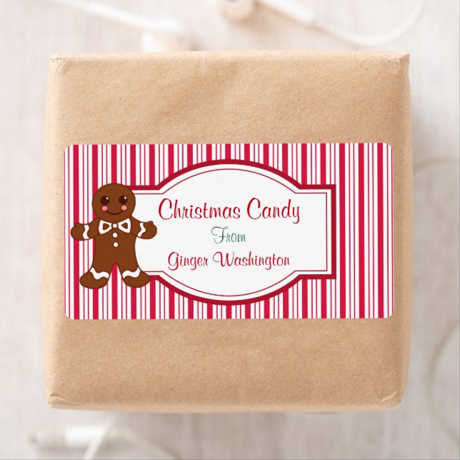 Peppermint Christmas Candy Gift Tags Labels (Insitu)