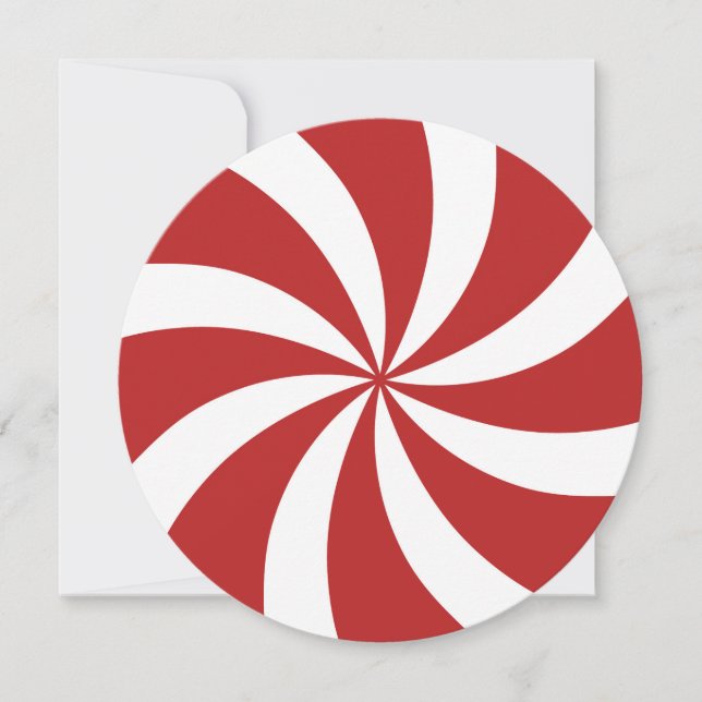 Peppermint Christmas Candy Swirl Invitation (Front)