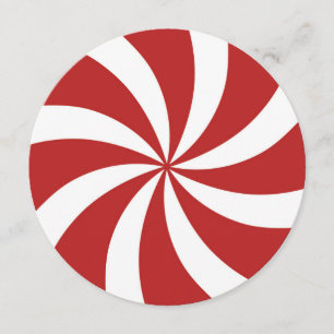 Peppermint Christmas Candy Swirl Invitation