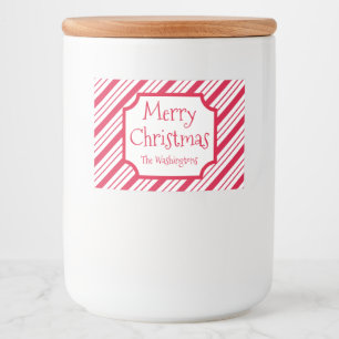 Peppermint Christmas Jar Food Stickers Labels