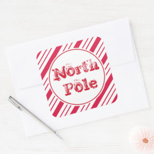 Peppermint Christmas North Pole Gift Tags Stickers