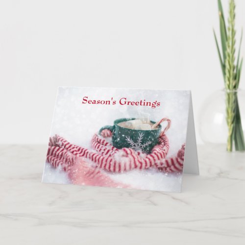 Peppermint Cocoa Folded Greeting Card