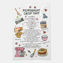 Peppermint Crisp Tart Recipe Illustrated Dishtowel