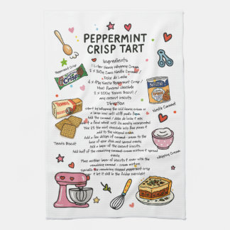Peppermint Crisp Tart Recipe Illustrated Dishtowel Kitchen Towel