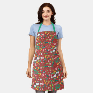 Peppermint Dreams Snoopy Candy Pattern Apron