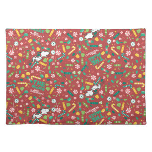 Peppermint Dreams Snoopy Candy Pattern Cloth Placemat