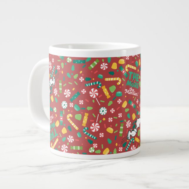 Peppermint Dreams Snoopy Candy Pattern Giant Coffee Mug (Front Left)