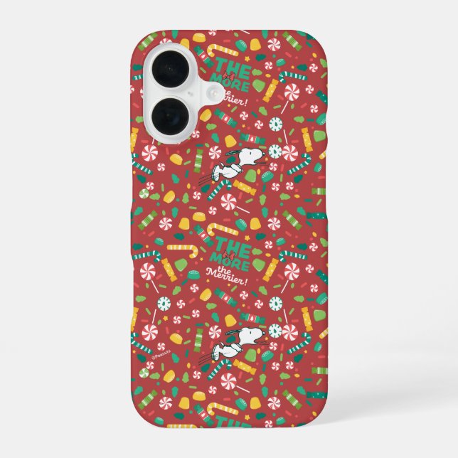 Peppermint Dreams Snoopy Candy Pattern iPhone Case (Back)