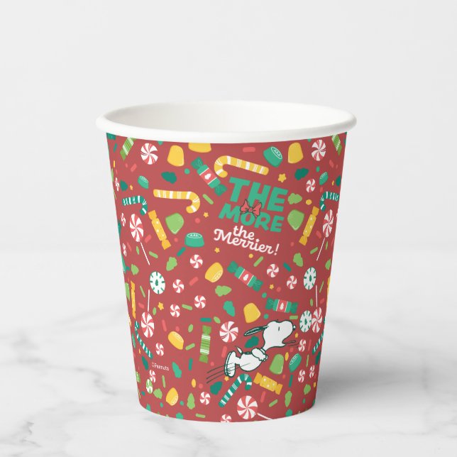 Peppermint Dreams Snoopy Candy Pattern Paper Cups (Front)