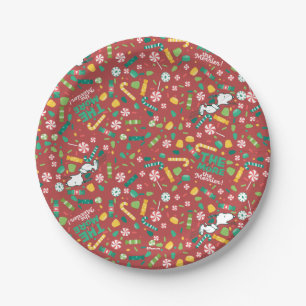 Peppermint Dreams Snoopy Candy Pattern Paper Plates