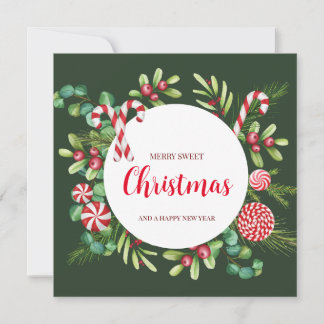 Peppermint Elegance Holiday Card
