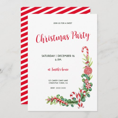 Peppermint Elegance Invitation