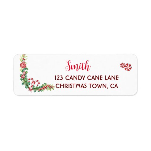 Peppermint Elegance Return Address Label