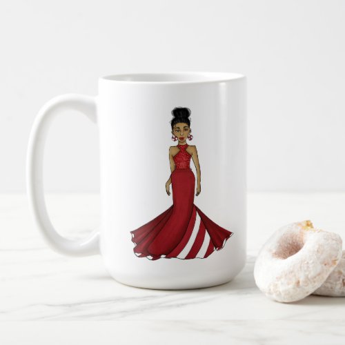 Peppermint Fashion Illustration Custom Name Coffee Mug