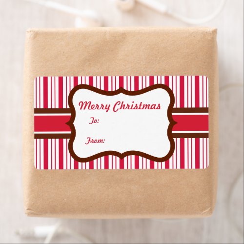 Peppermint Gift Tag Christmas Labels